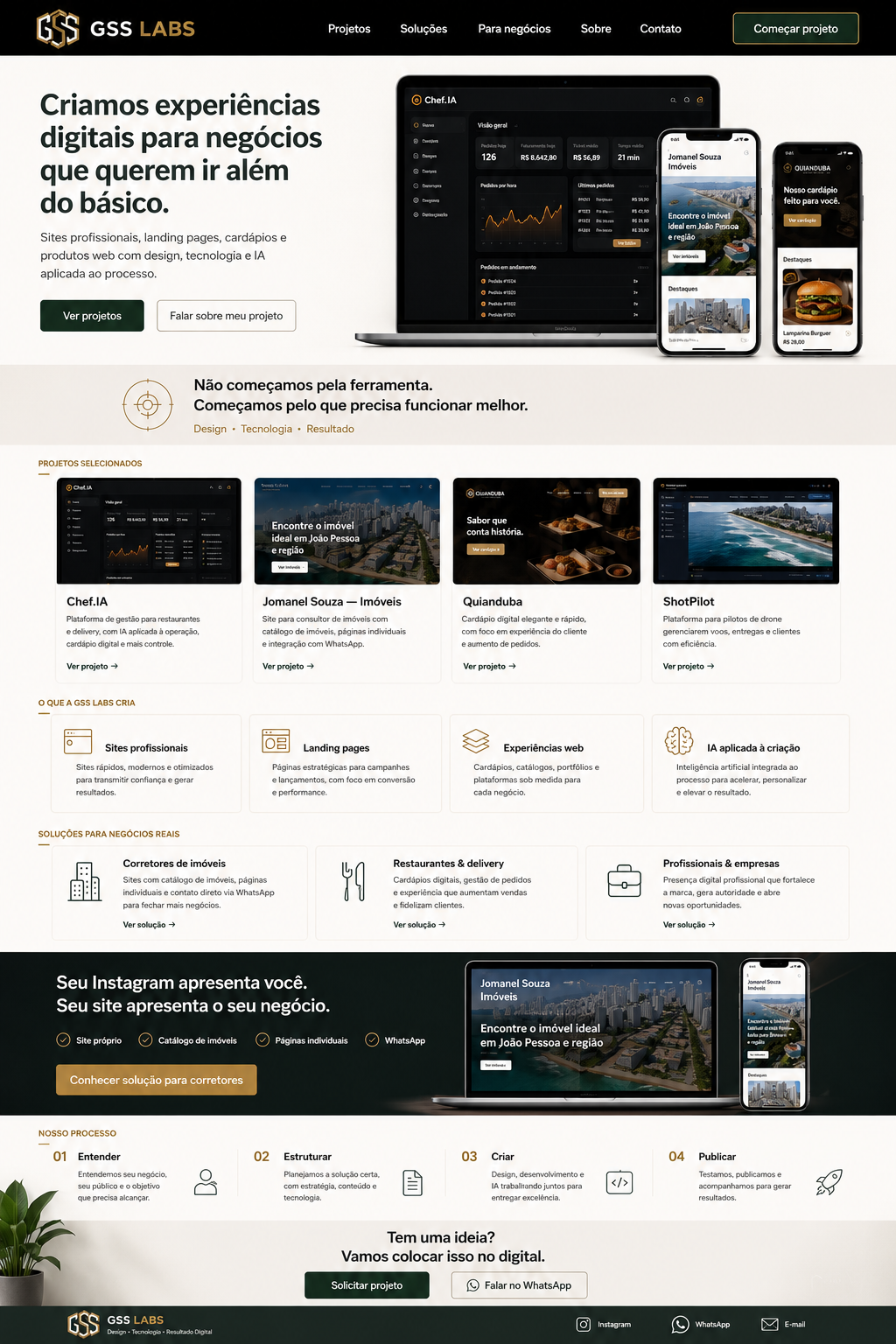 Interface do produto web Shortpilot
